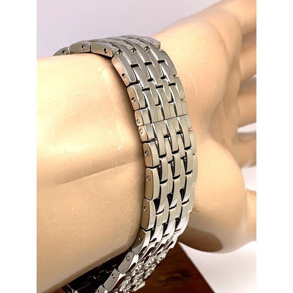 Bulova Men's Watch 96A236 Quartz Swarovski Crystals Silver Dial Stainless Steel - Picture 10 of 14